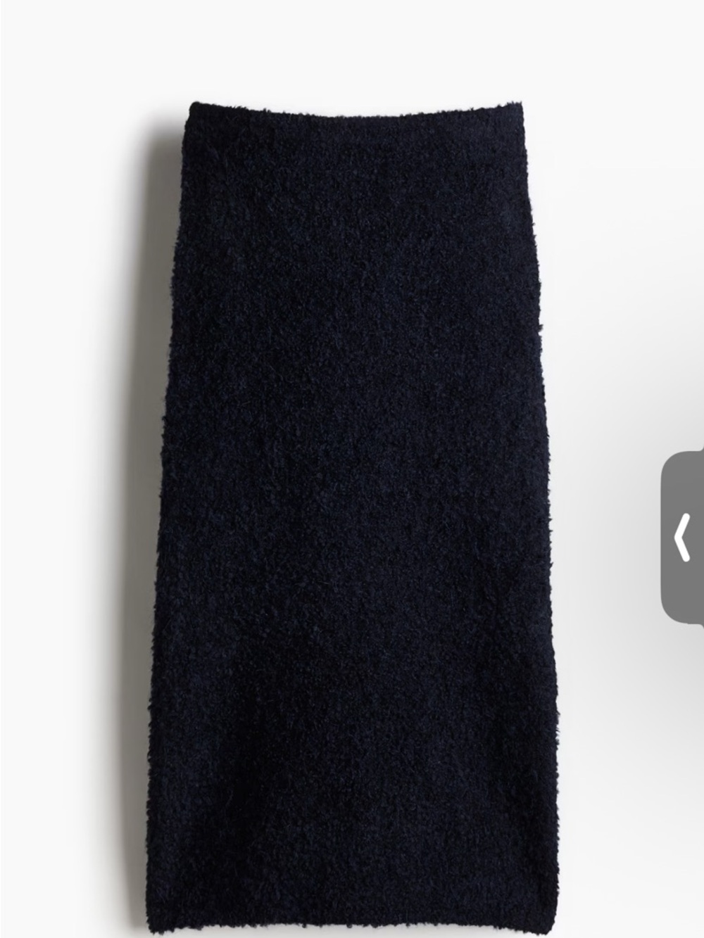 H&M Black/navy Bouclé Midi Straight Skirt